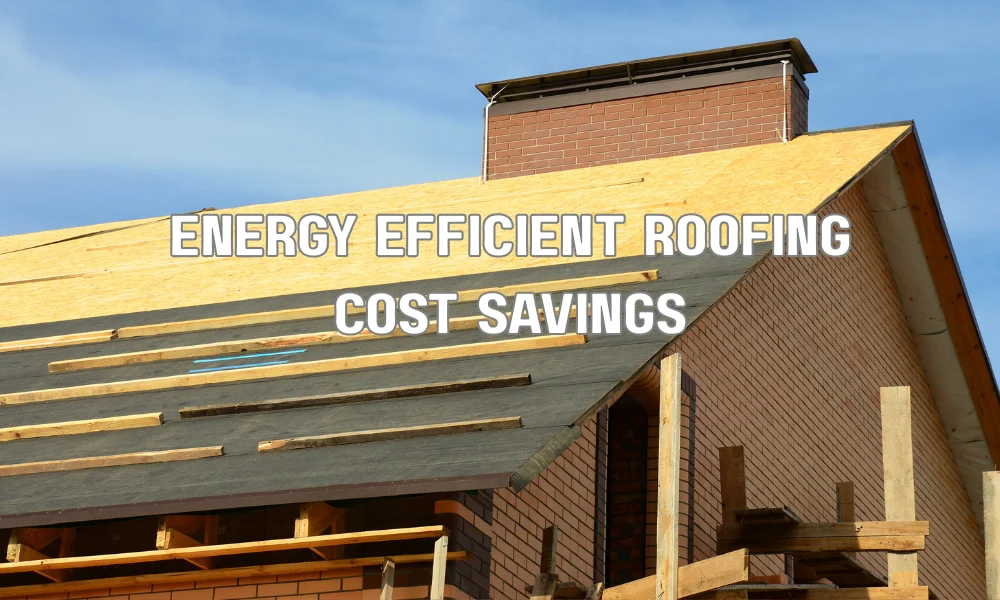 An infographic highlighting the primary financial benefits of an ENERGY STAR roof, including reduced AC usage, lower insurance premiums, and decreased maintenance costs.