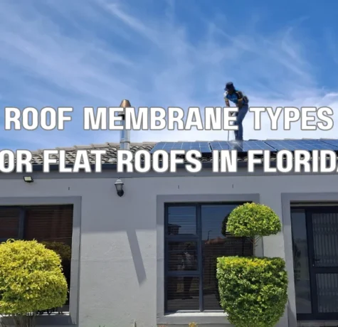 Different flat roof membrane types used on flat roofs in Florida including TPO, EPDM, and modified bitumen