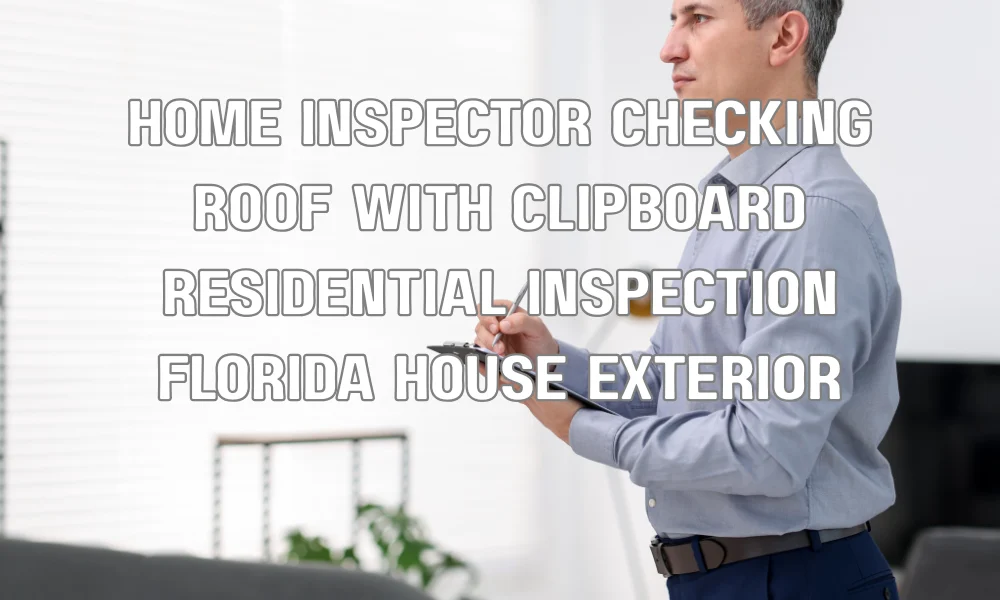 Home inspector performing a roof inspection as part of a 4-point inspection for insurance in Florida
