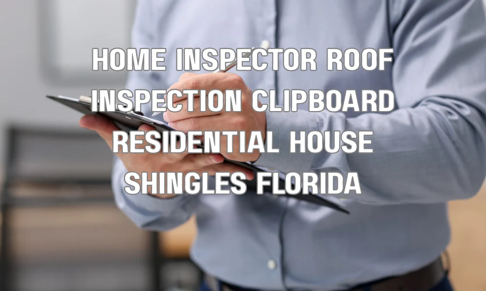 Home inspector performing a 4-point roof inspection on a residential property in Florida
