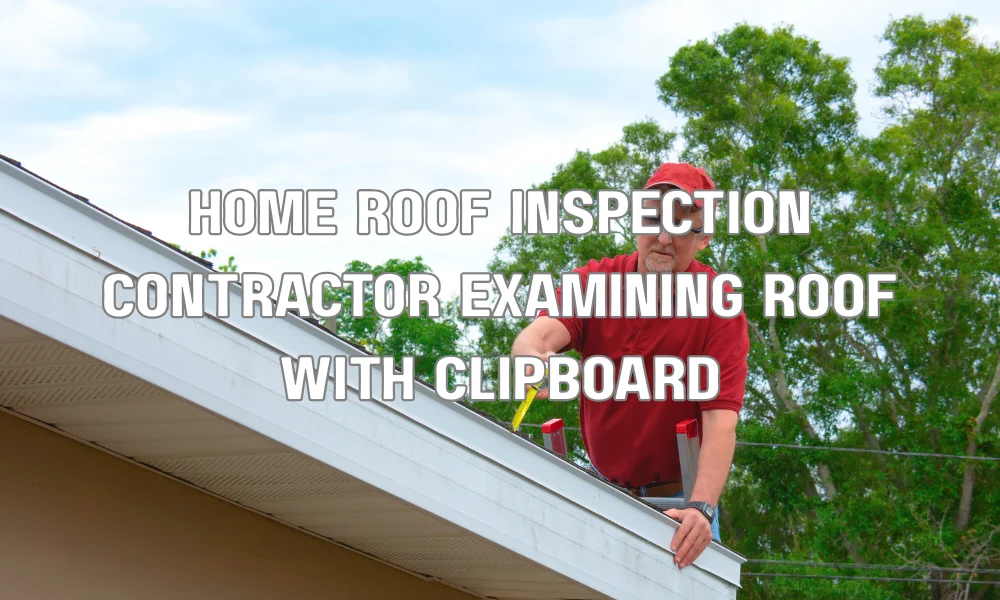 Inspector examining a home's roof during a wind mitigation re-inspection after renovation upgrades.