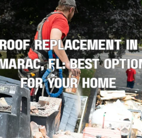 Roof replacement on a residential home in Tamarac, Florida with contractors installing asphalt shingles