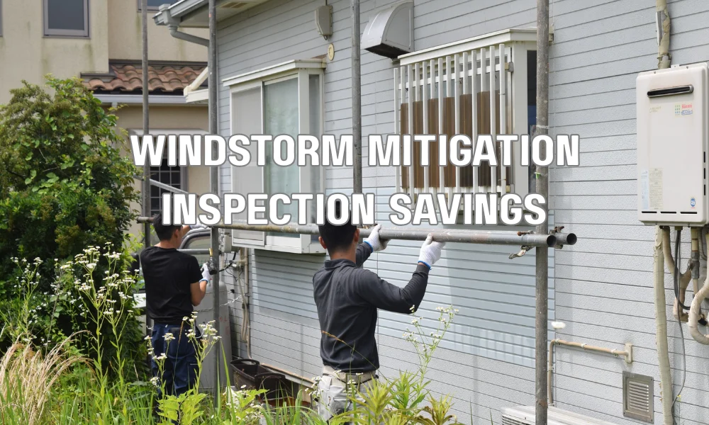 Home inspector checking roof for windstorm mitigation to help homeowner save on insurance