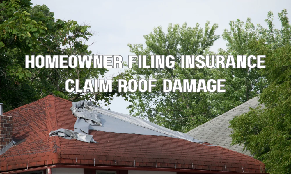 Homeowner documenting roof damage while preparing a notice of intent to file an insurance claim in Florida
