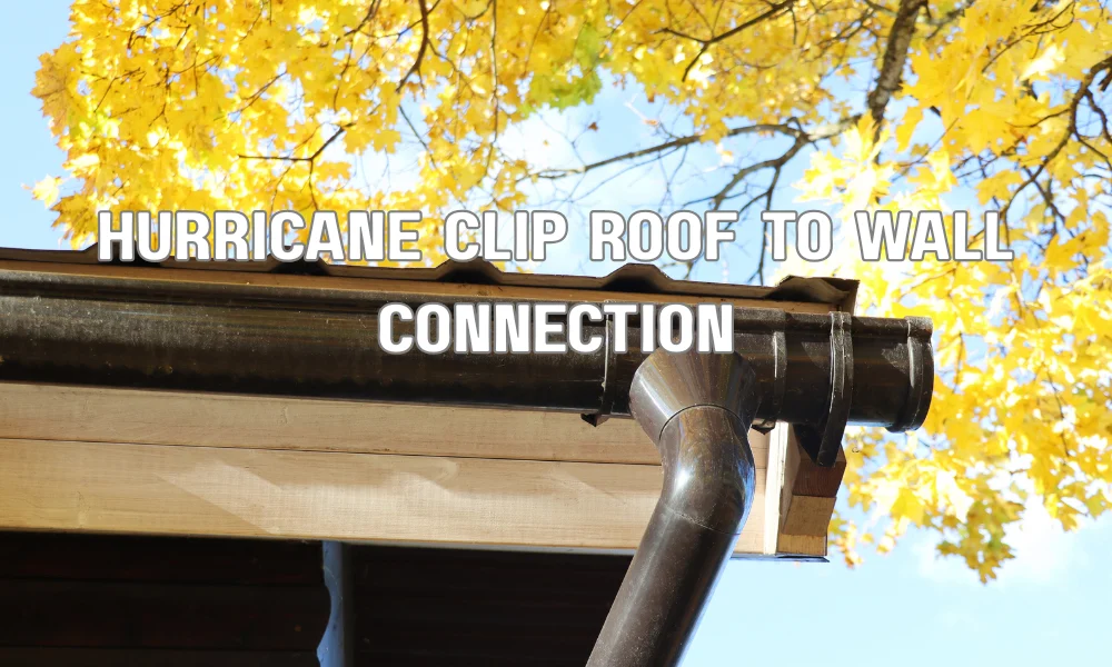Hurricane clip metal connector securing roof truss to wall plate for wind mitigation