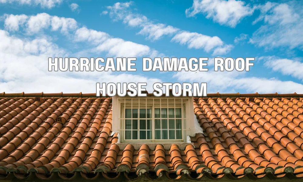 Roof damage on a house after a hurricane storm illustrating Florida roof insurance hurricane deductible coverage
