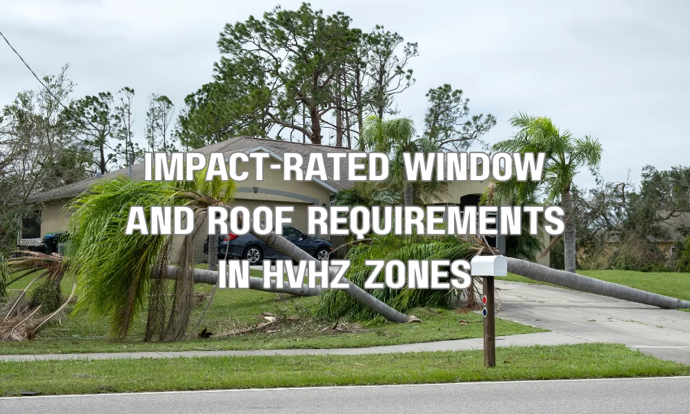 House with impact-rated hurricane windows and reinforced roof designed for high velocity hurricane zones