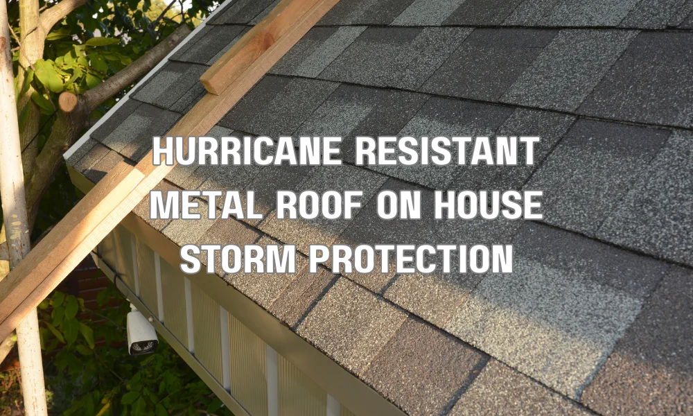 House with a high wind-rated metal roof designed for hurricane and storm protection in coastal areas like Florida