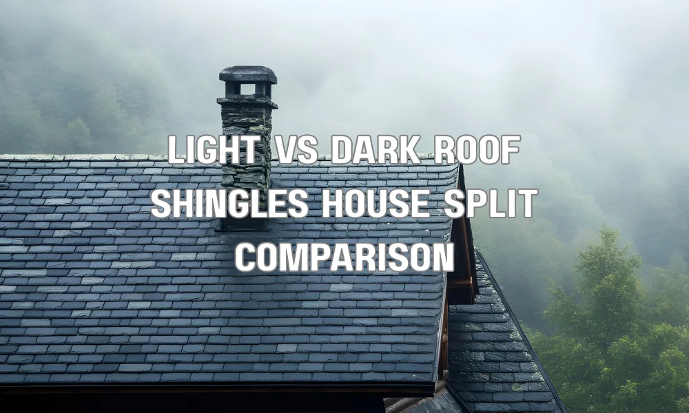 Comparison of light and dark roof shingles on homes showing how roof color affects heat and appearance in Florida climates