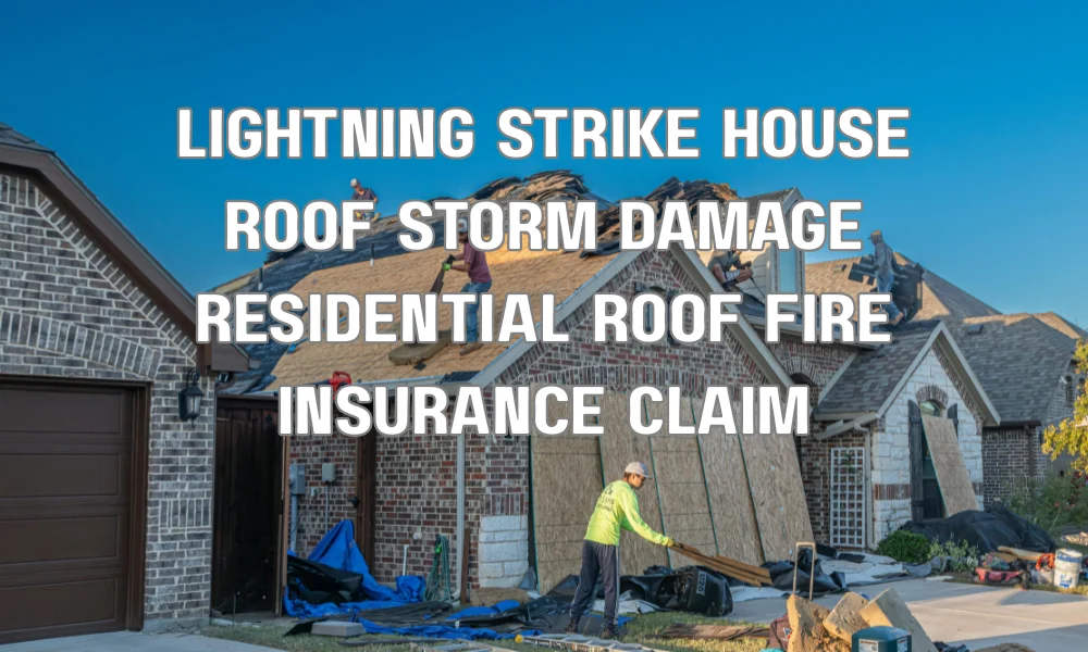 Lightning strike causing roof damage to a residential home in South Florida covered by homeowners insurance