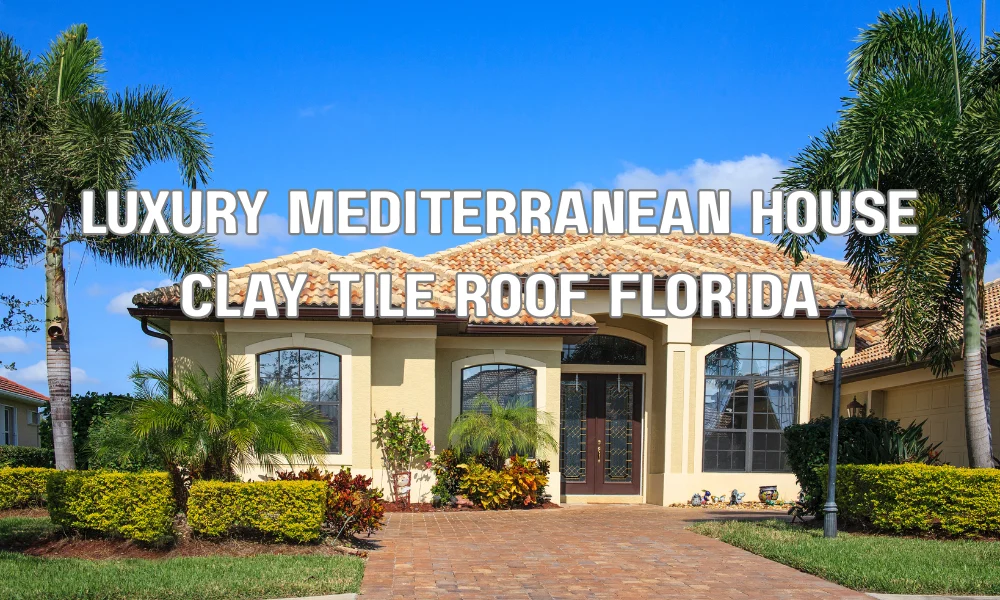 Luxury Mediterranean-style home in Aventura Florida with clay tile roof designed to meet hurricane-resistant building codes