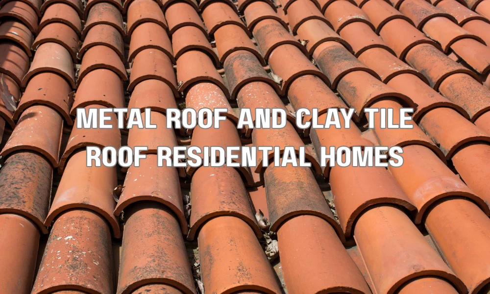 Standing seam metal roof and clay tile roof on residential homes showing durable roofing options suitable for South Florida climate