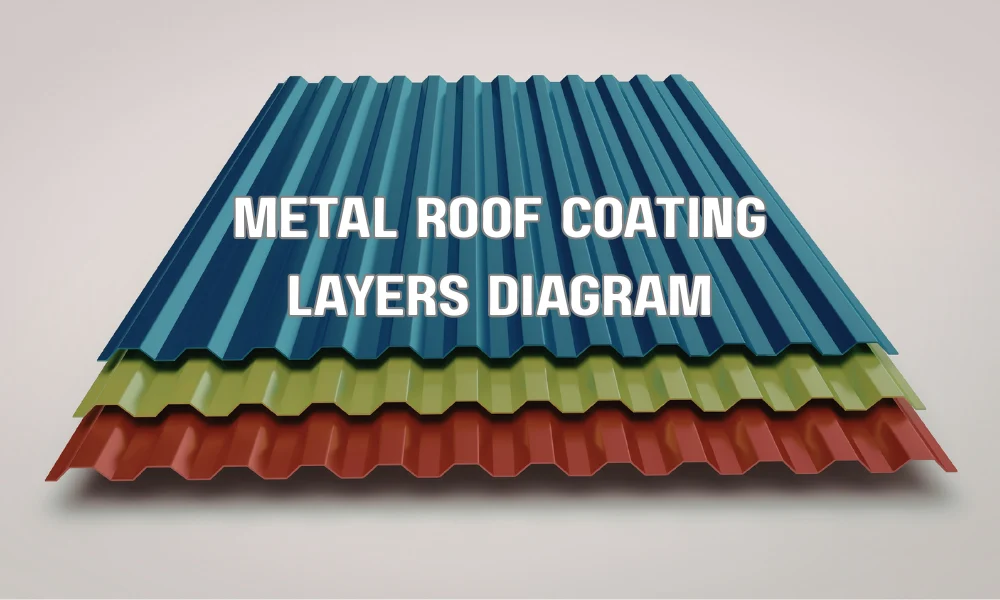 Comparison of Kynar 500, SMP, and polyester coatings on metal roofing showing durability and color retention performance