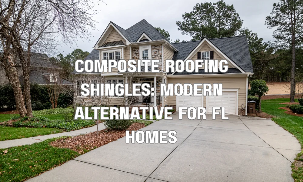 Modern home with composite roofing shingles designed for durability in Florida climates