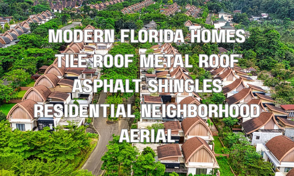 Residential homes in Fort Lauderdale featuring tile, metal, and asphalt shingle roofing materials