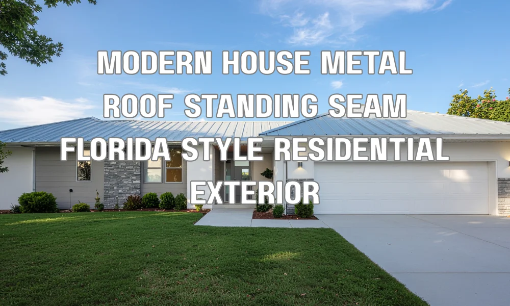 Modern and traditional Florida homes featuring durable metal roofing styles including standing seam and metal shingles