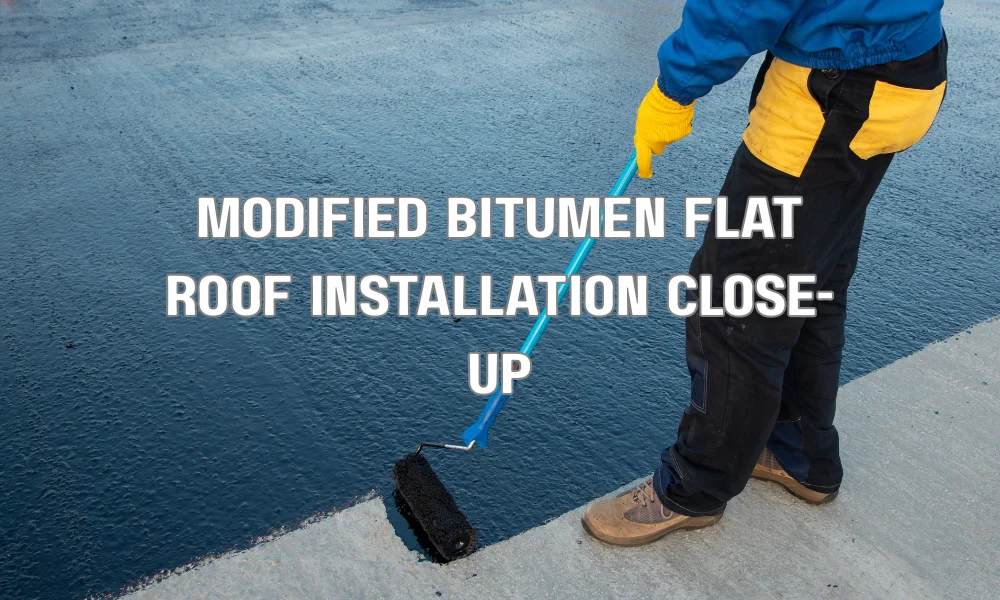 Modified bitumen roofing membrane installed on a flat or low-slope roof with granulated surface for Class A fire resistance