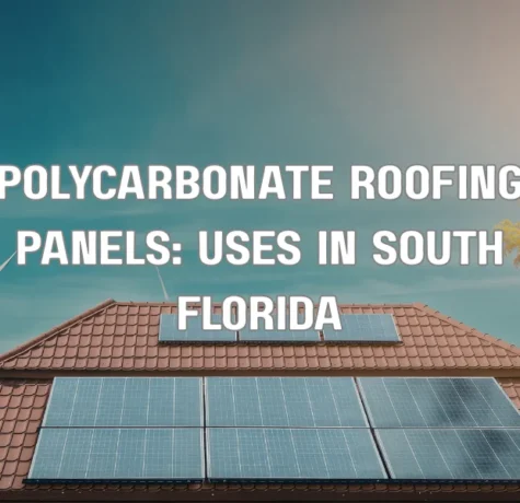 Clear polycarbonate roofing panels installed on a patio structure in a sunny South Florida setting