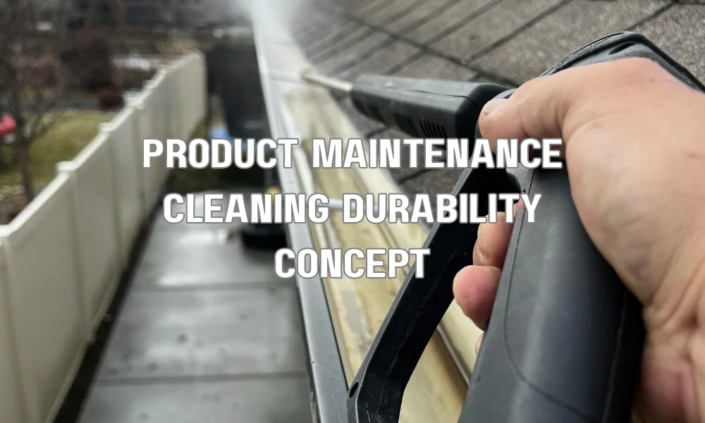 Person cleaning and maintaining a product to ensure durability and long-term performance