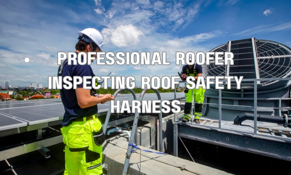 Professional roofer inspecting a residential roof for damage and repairs in Wilton Manors