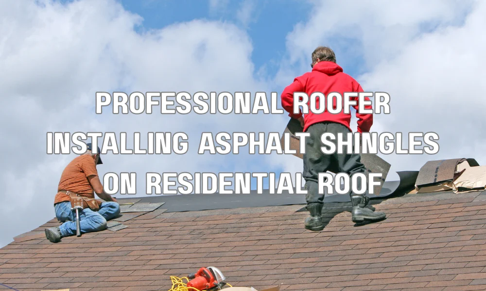 Professional roofing contractors installing asphalt shingles with proper fastening for hurricane wind protection in Jupiter, Florida
