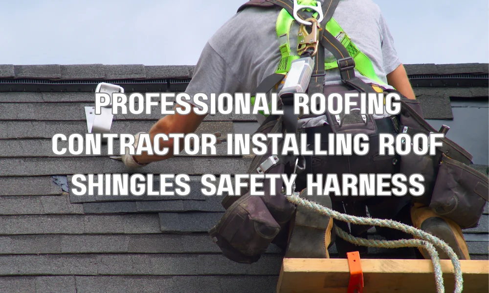 Professional roofing contractors installing new roof shingles during a residential roof replacement project