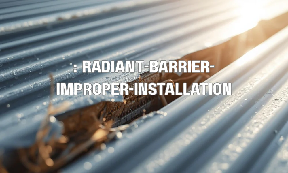 A two-part comparative diagram illustrating proper and improper installation of a radiant barrier in an attic, highlighting the presence and absence of a crucial air gap.