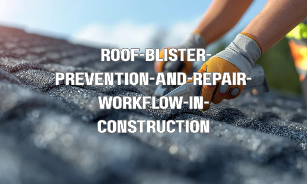 A technical diagram showing the dual approach to roof blisters: prevention through proper ventilation and the professional "cut, dry, and reseal" repair method.