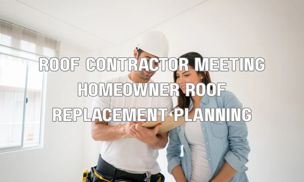 Homeowner discussing roof replacement plans with licensed roofing contractor before installation in Aventura