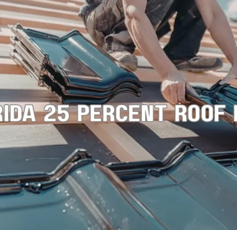 Roof inspection showing partial roof repair related to Florida 25 percent roof replacement rule