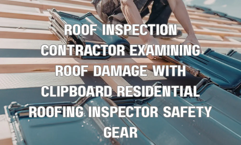 Professional roofing inspector assessing roof damage for potential lightning strike issues on a residential home