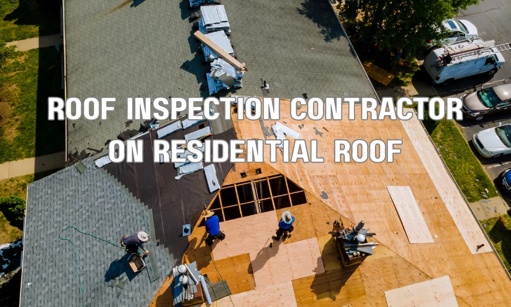 Contractor performing a residential roof inspection and repair to meet insurance requirements