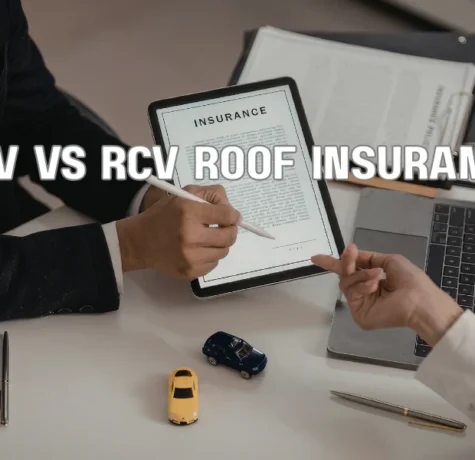 Insurance adjuster inspecting roof damage for ACV vs RCV roof insurance claim