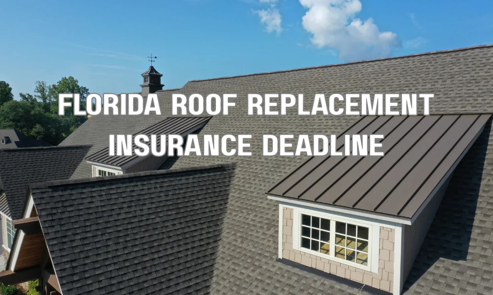 Insurance adjuster inspecting a residential roof related to Florida roof replacement insurance deadline