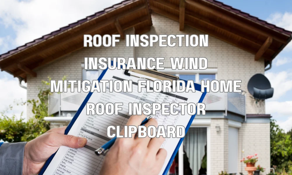 Roof inspector conducting a wind mitigation roof inspection for a Florida home to help qualify for homeowner insurance discounts.
