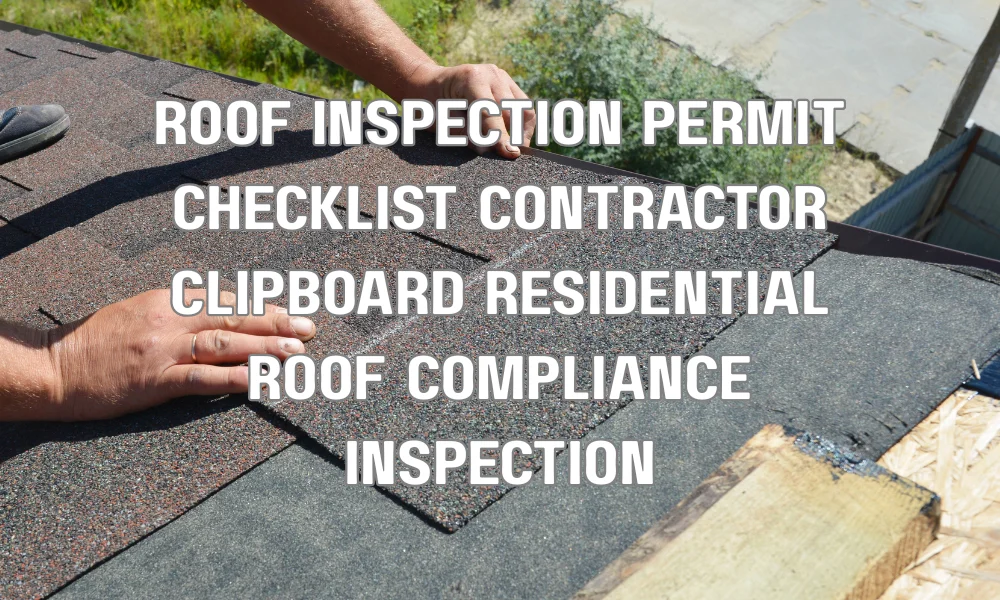 Contractor inspecting residential roof with permit checklist to ensure Florida building code compliance