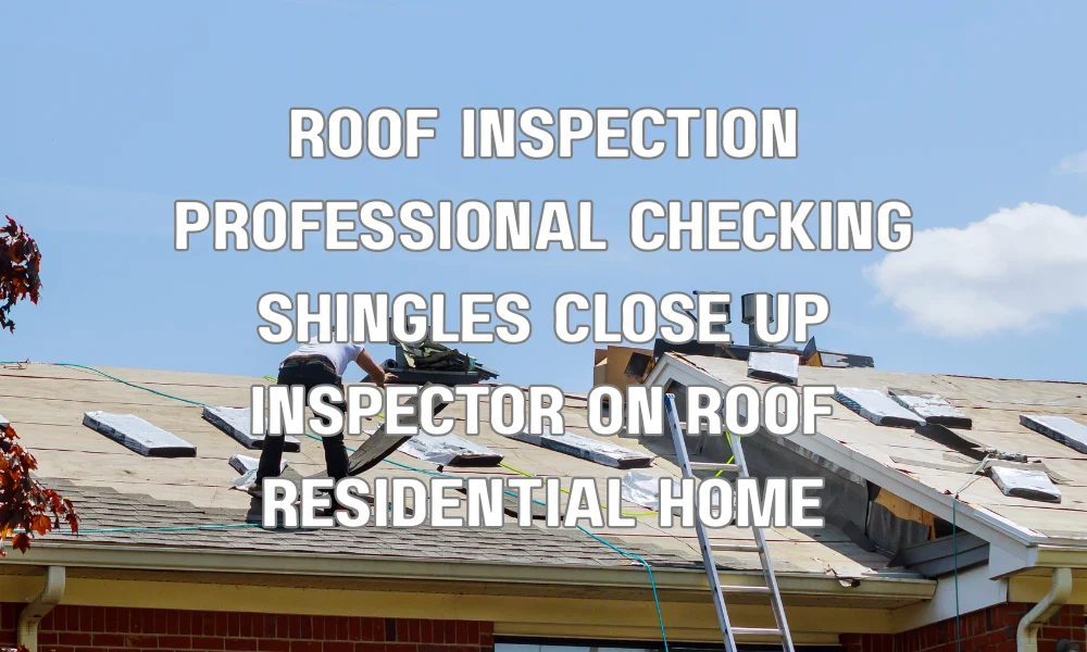 Professional roof inspector performing a detailed roof certification inspection on residential shingles