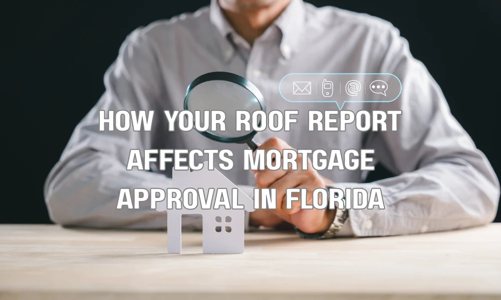 Home inspector performing a roof inspection on a residential property during the mortgage approval process in Florida