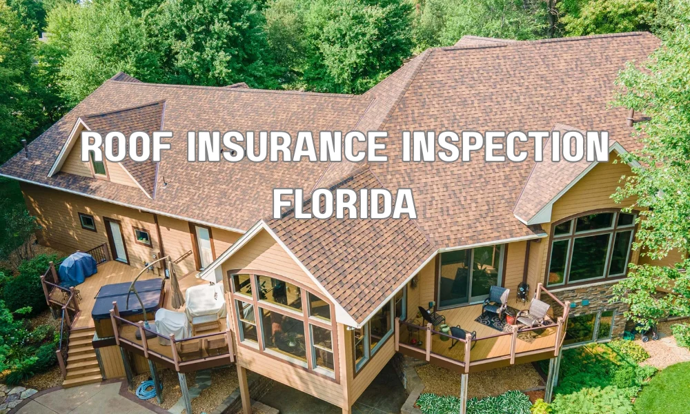 Professional roof insurance inspection on a Florida home checking shingles for storm damage