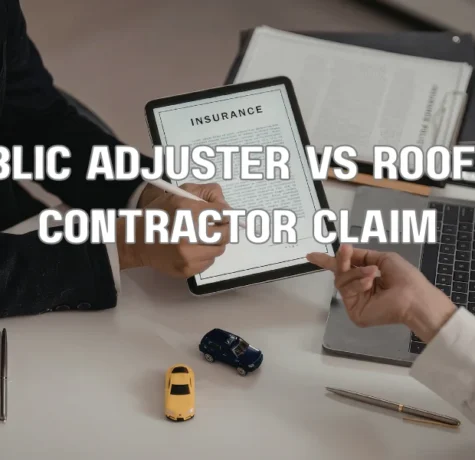 Public adjuster and roofing contractor discussing roof damage during an insurance claim inspection