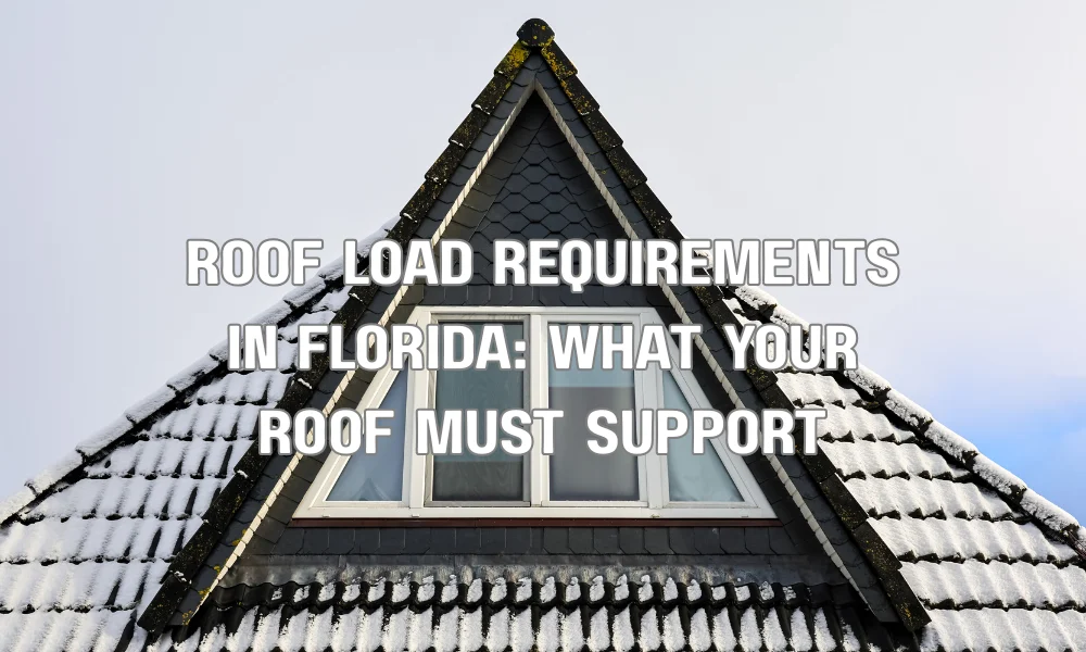 Diagram showing roof load distribution and structural support requirements for residential roofs in Florida