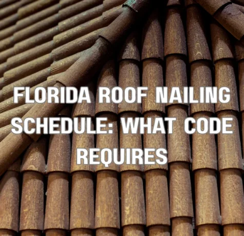 Diagram showing roof sheathing nailing pattern required by Florida building code