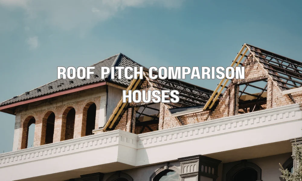 Comparison of steep roof pitch and low-slope residential roofs illustrating differences in roofing design and drainage