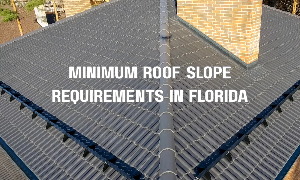 Diagram showing roof pitch and minimum roof slope requirements for residential roofs