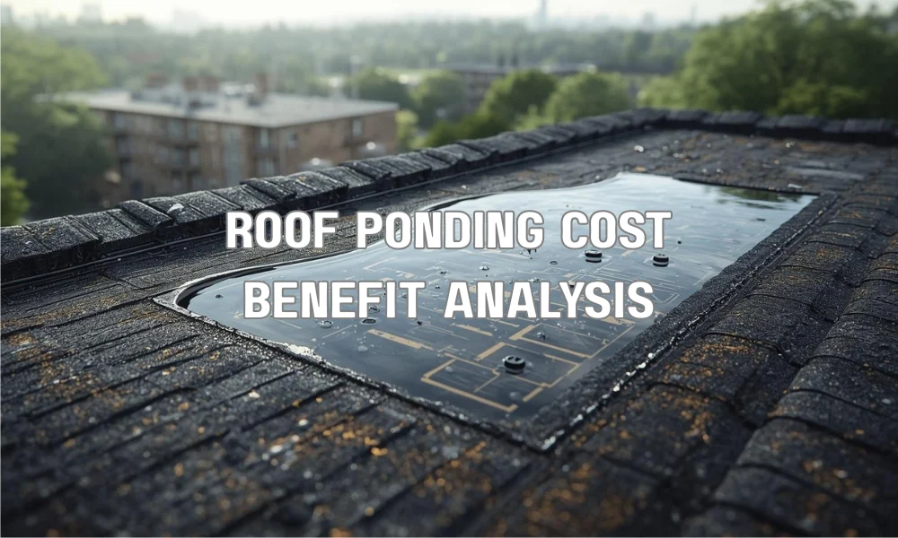A comparative infographic showing the high costs of roof ponding damage versus the long-term savings of proactive drainage solutions.