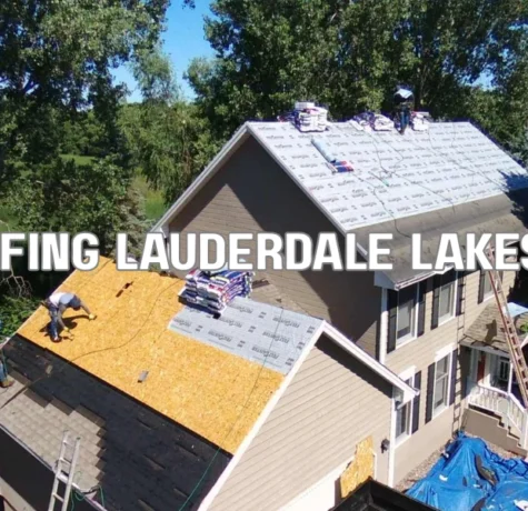 Roof repair contractor inspecting a residential roof in Lauderdale Lakes FL
