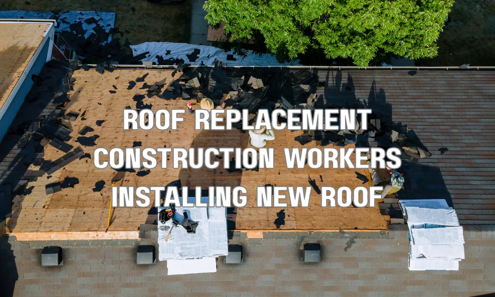 Construction workers installing a new roof during a major roof replacement that must comply with updated 2026 energy efficiency building codes