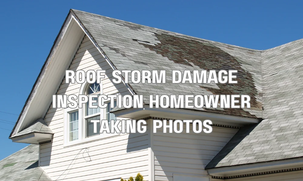 roof storm damage inspection homeowner taking photos