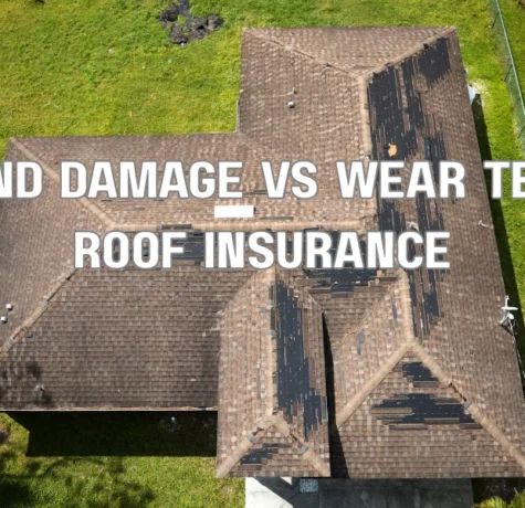 comparison of wind damaged roof shingles versus normal wear and tear on a residential roof