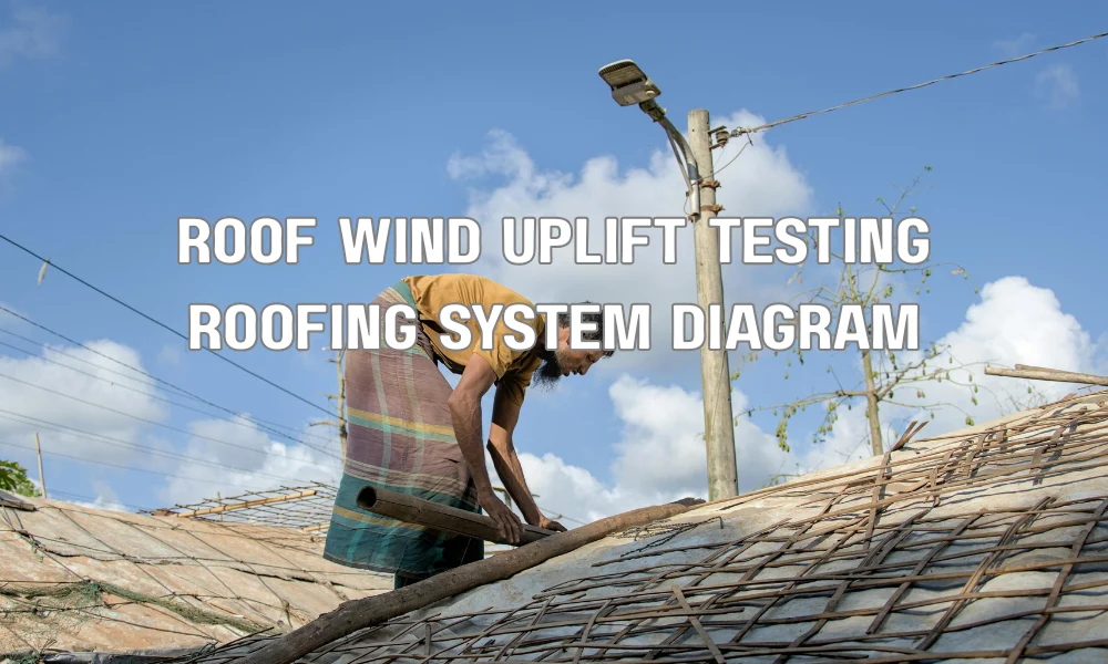 Diagram showing roofing system wind uplift resistance and installation standards required by Florida Building Code